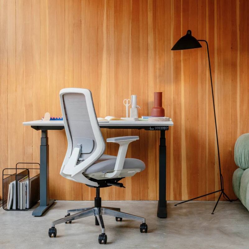 Back. Branch Furniture - Branch Ergonomic Chair – Adjustable Office Chair for All-Day Comfort with Lumbar Support and Recycled Mesh Back - Pebble.