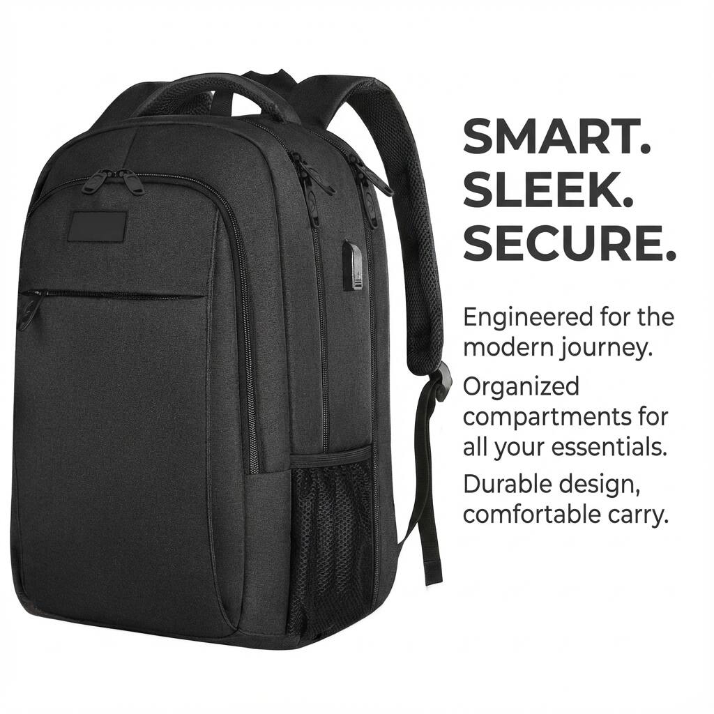 SMART.  
SLEEK.  
SECURE.  

Engineered for the modern journey.  
Organized compartments for all your essentials.  
Durable design, comfortable carry.