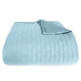 BedVoyage - Luxury 100% viscose from Bamboo Quilted Brick Coverlet - Sky