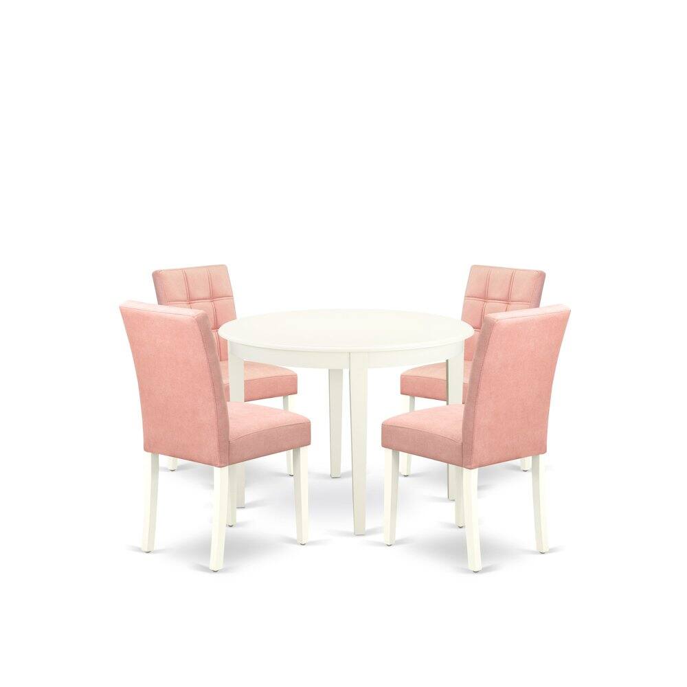Left. East West Furniture - 5 Piece Dinner Table Set - White.