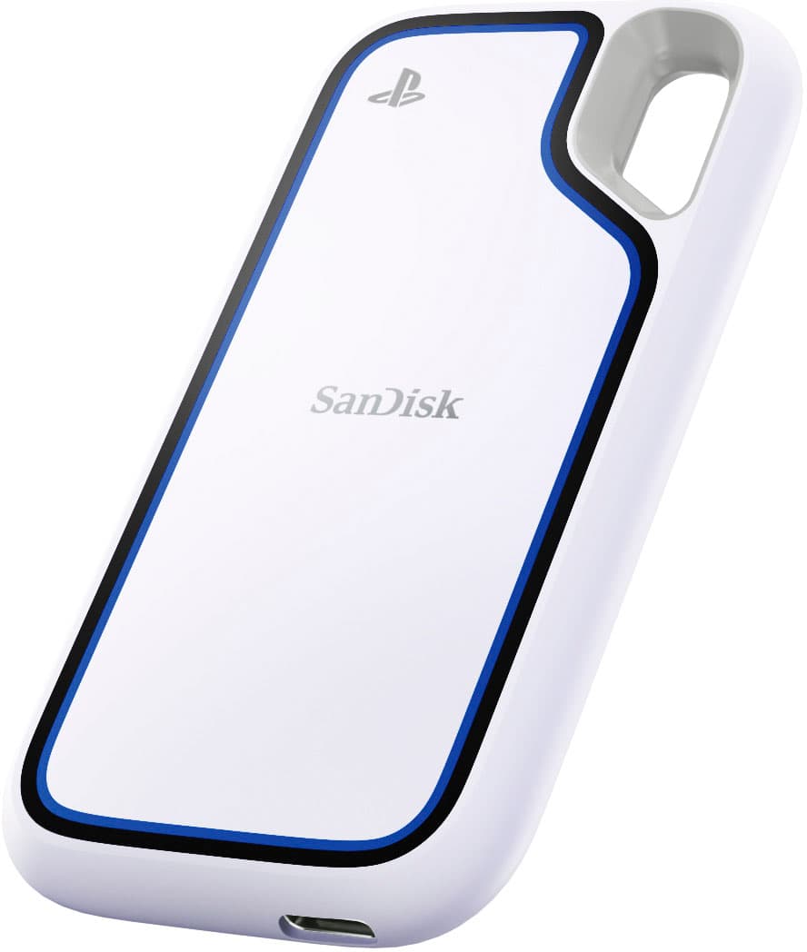 Alt View 1. SanDisk - Extreme Game Drive for PlayStation5 2TB External USB Type C Portable SSD - White.