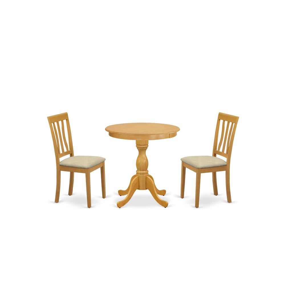 Left. East West Furniture - East West Furniture - ESAN3-OAK-C - 3-Pc Modern Kitchen Table Set - 2 Kitchen Dining Chairs and 1 Kitchen Table (Oak - Oak.