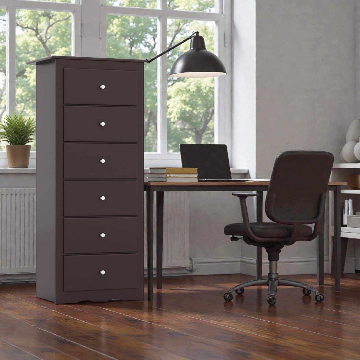 Hivvago - Modern Bedroom Dresser with 6 Drawer Compartments - Brown