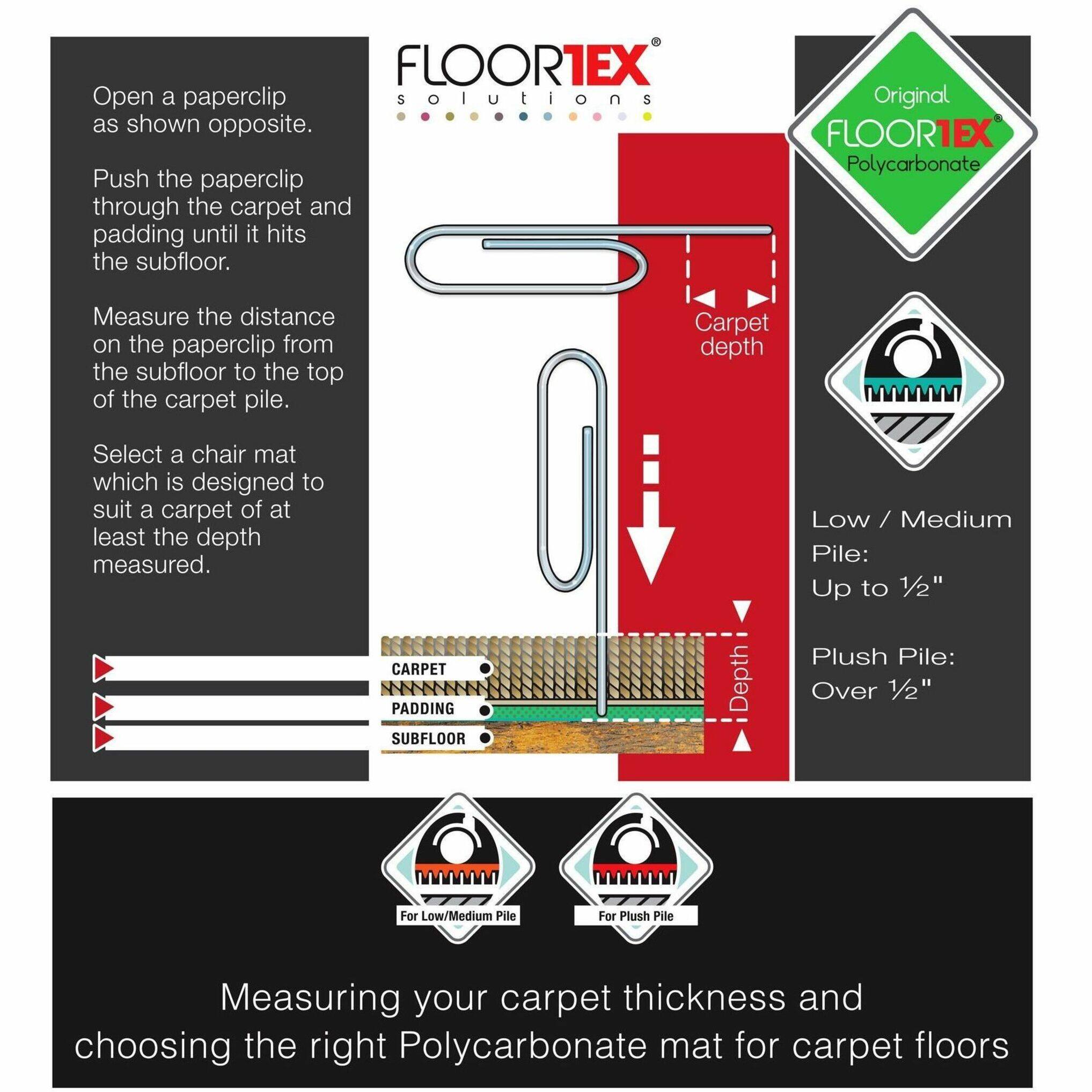 Alt View 26. Floortex - Ultimat Polycarbonate Lipped Chair Mat for Carpets over 1/2'' - 48'' x 60'' - Clear.
