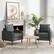 Alt View 11. Costway - Modern Mid-Century Armchair with Rubber Wood Legs - Grey.