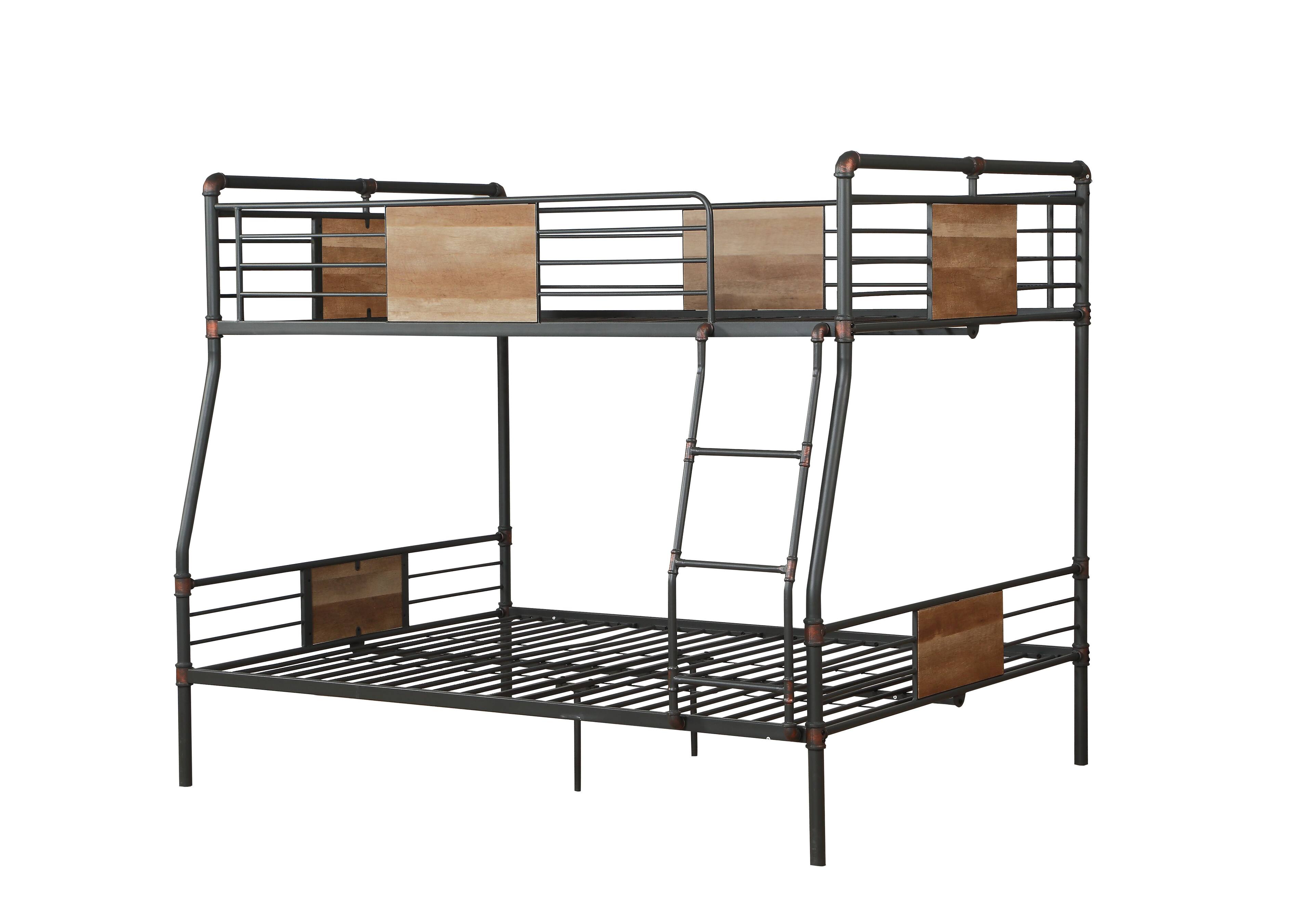 Alt View 1. Tiramisubest - Sandy Black & Dark Bronze Hand-Brushed XL/Queen Bunk Bed - Black.