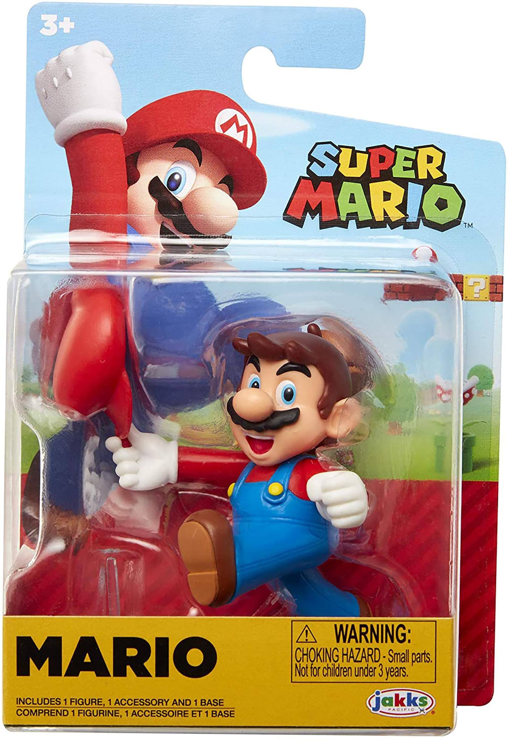 3+  
SUPER MARIO™  
MARIO  
INCLUDES 1 FIGURE, 1 ACCESSORY AND 1 BASE  
COMPREND 1 FIGURINE, 1 ACCESSOIRE ET 1 BASE  

WARNING: CHOKING HAZARD - Small parts. Not for children under 3 years.  
jakks PACIFIC