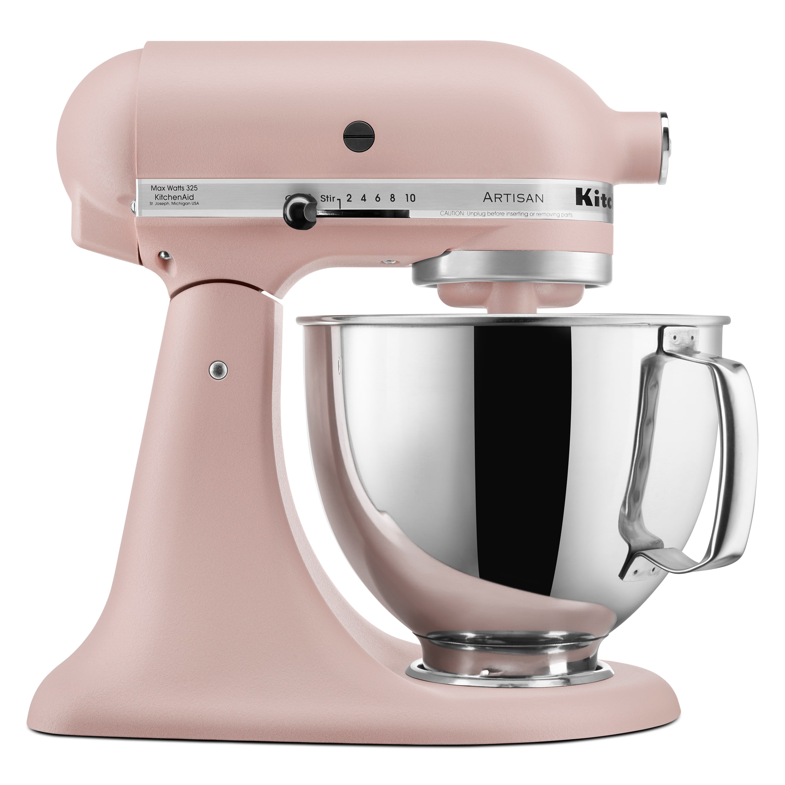 Front. KitchenAid - KitchenAid Artisan Series 5 Quart Tilt-Head Stand Mixer - KSM150PSFT - Feather Pink.