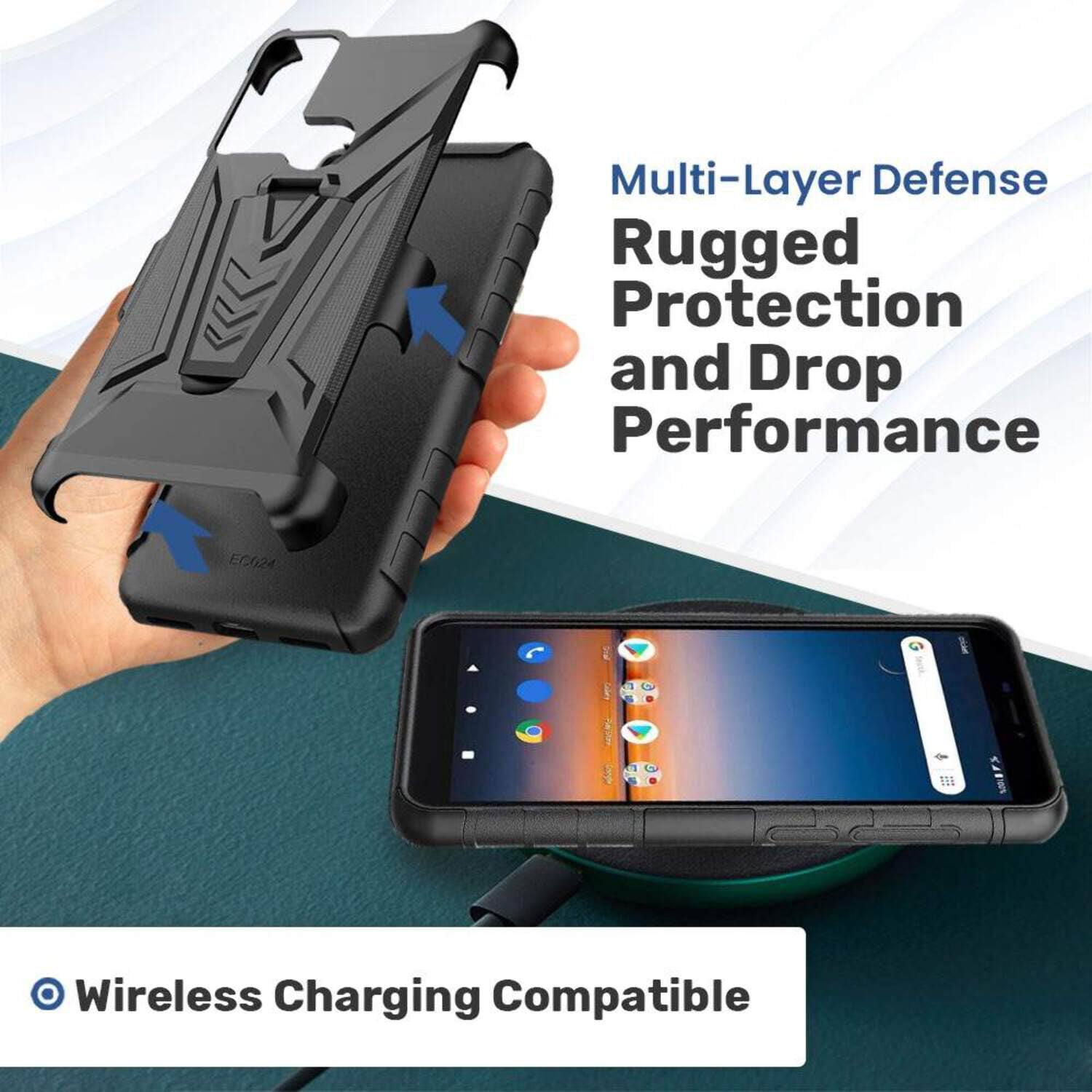 Multi-Layer Defense  
Rugged Protection and Drop Performance  
Wireless Charging Compatible