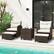 Alt View 1. Costway - 5 Piece Patio Rattan Furniture with 2 Ottomans & Tempered Glass Coffee Table - Off White + Mix Brown.