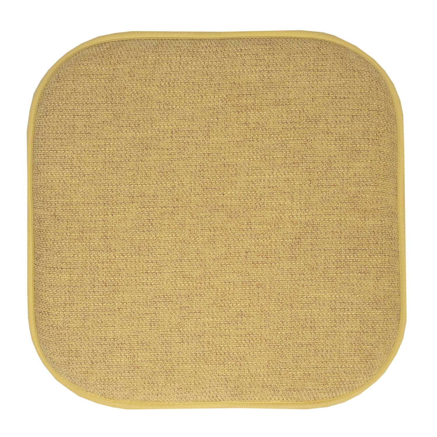 Left. Sweet Home Collection - Alexis Memory Foam No Slip Back 16" x 16" Chair Pad Cushions, 12-Pack - Gold.