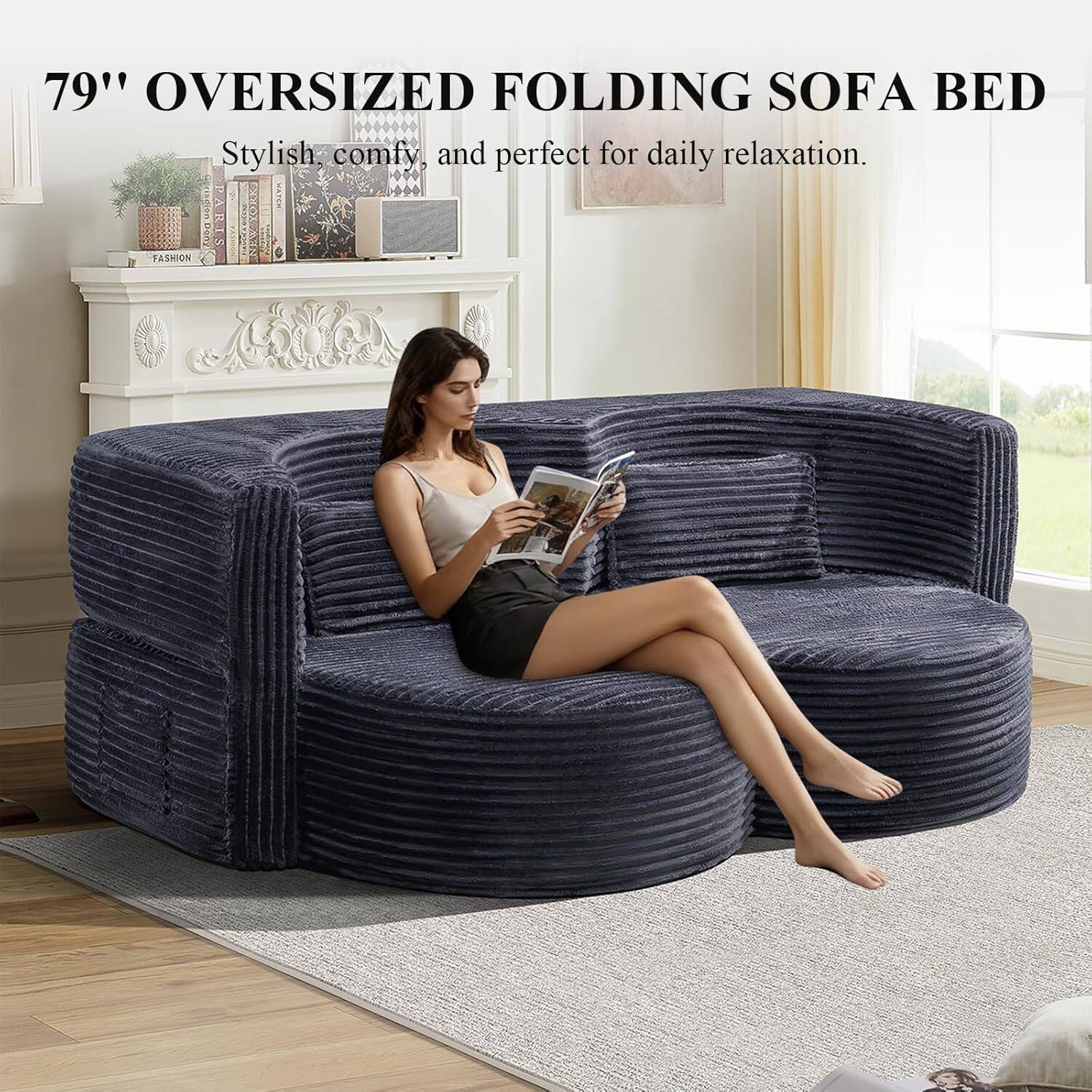 79" OVERSIZED FOLDING SOFA BED  
Stylish, comfy, and perfect for daily relaxation.