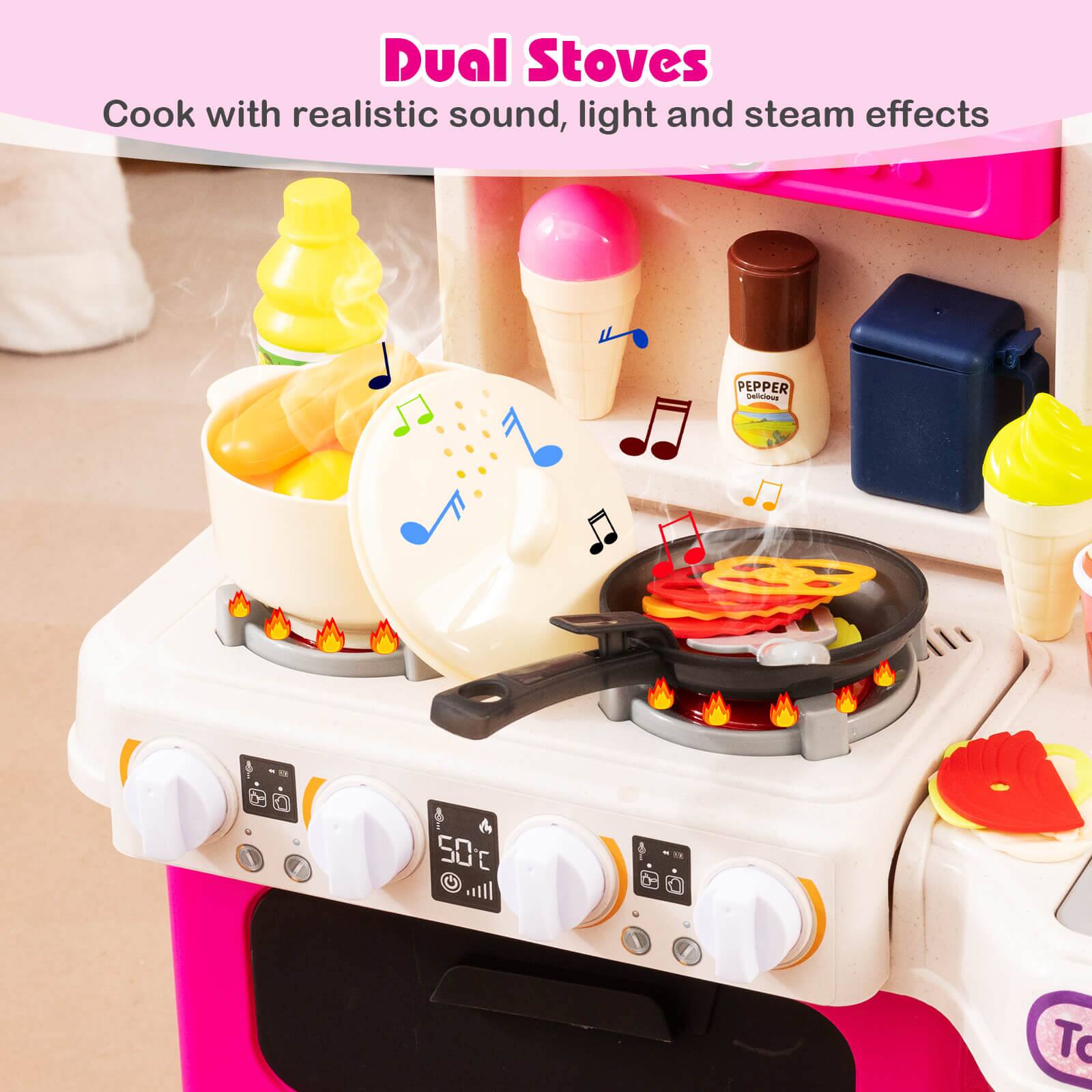 Dual Stoves  
Cook with realistic sound, light and steam effects  

PEPPER delicious  

50°C