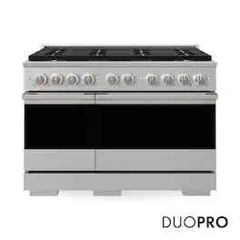 ZLINE - 48 in. 6.7 cu. ft. Marino Freestanding Dual Fuel Range with 8 DuoPro Burners and Dual Ovens in Stainless Steel - Stainless Steel