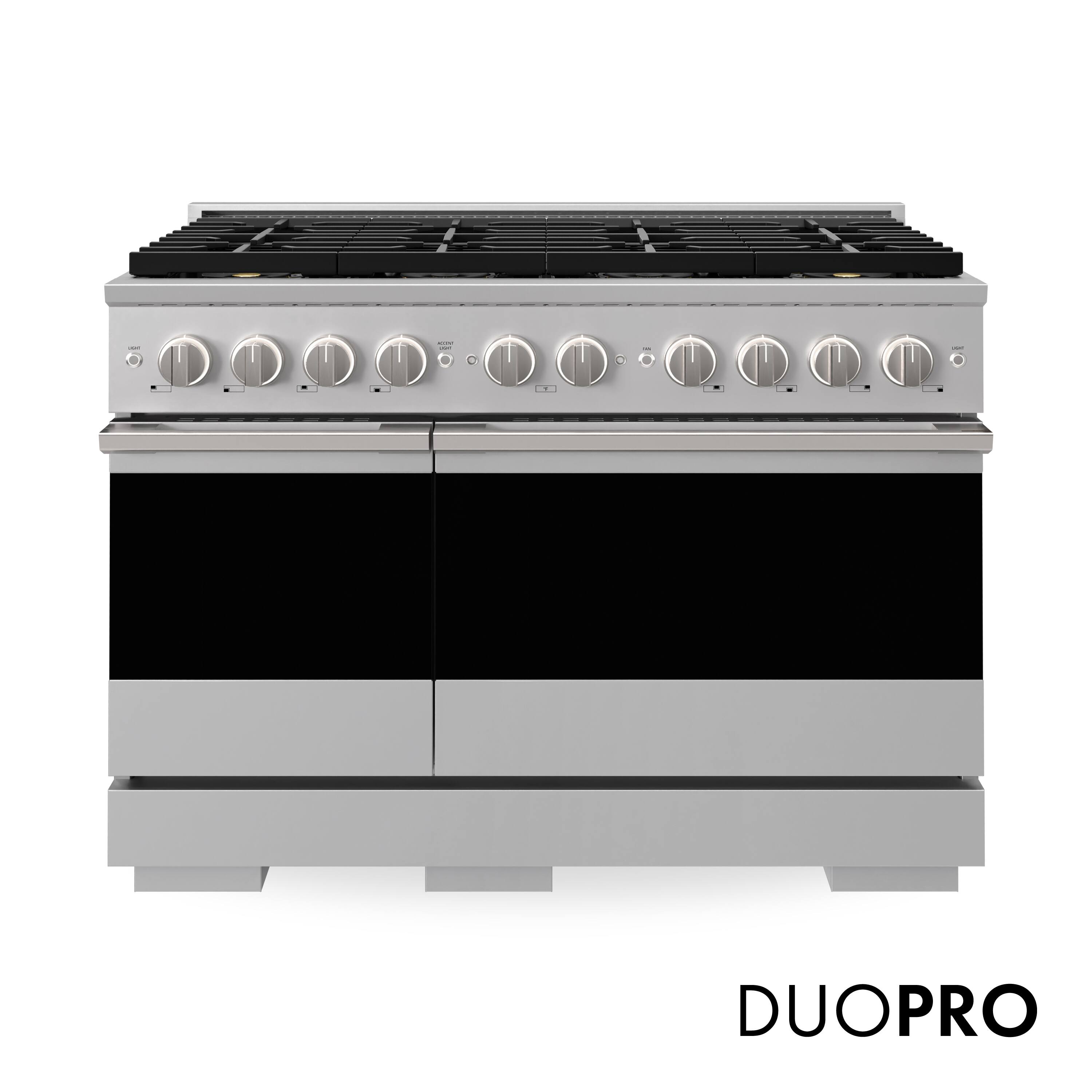 Front. ZLINE - 48 in. 6.7 cu. ft. Marino Freestanding Dual Fuel Range with 8 DuoPro Burners and Dual Ovens in Stainless Steel - Stainless Steel.