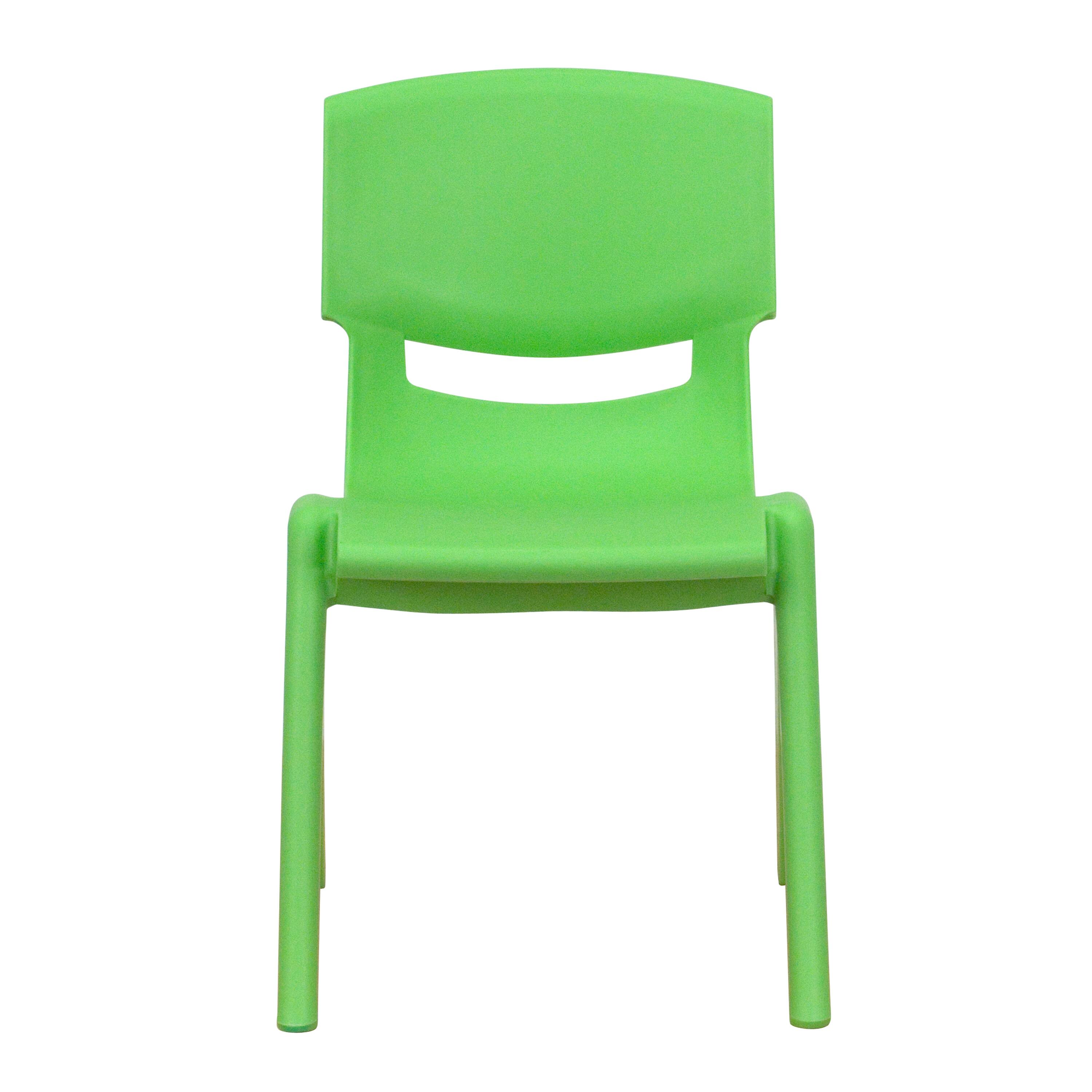 Alt View 8. Emma + Oliver - 10 Pack Plastic Stackable School Chair with 12" Seat Height - Green.