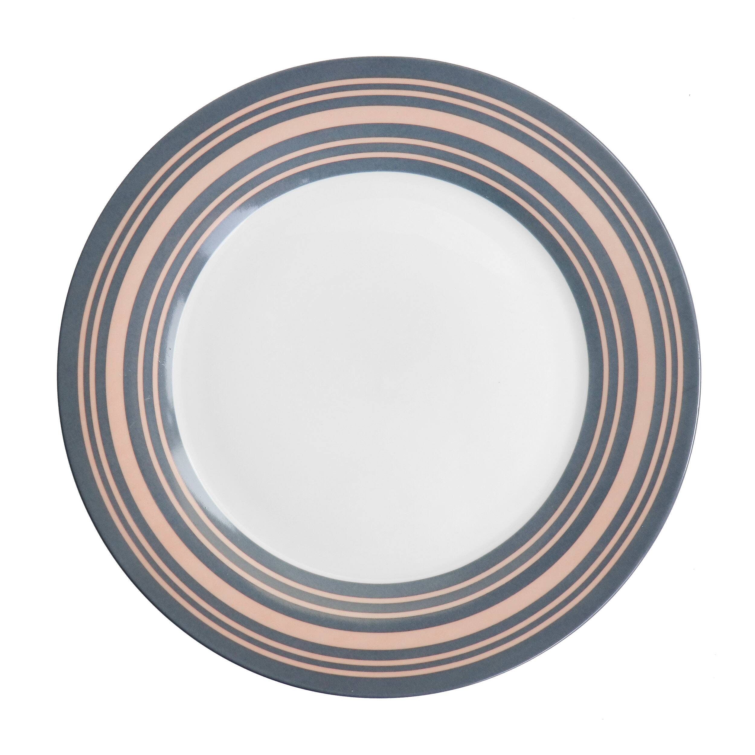 Alt View 4. Gibson - Gibson Home Silver Wind 16 Piece Fine Ceramic Dinnerware Set in Grey and Pink - Gray and Pink.