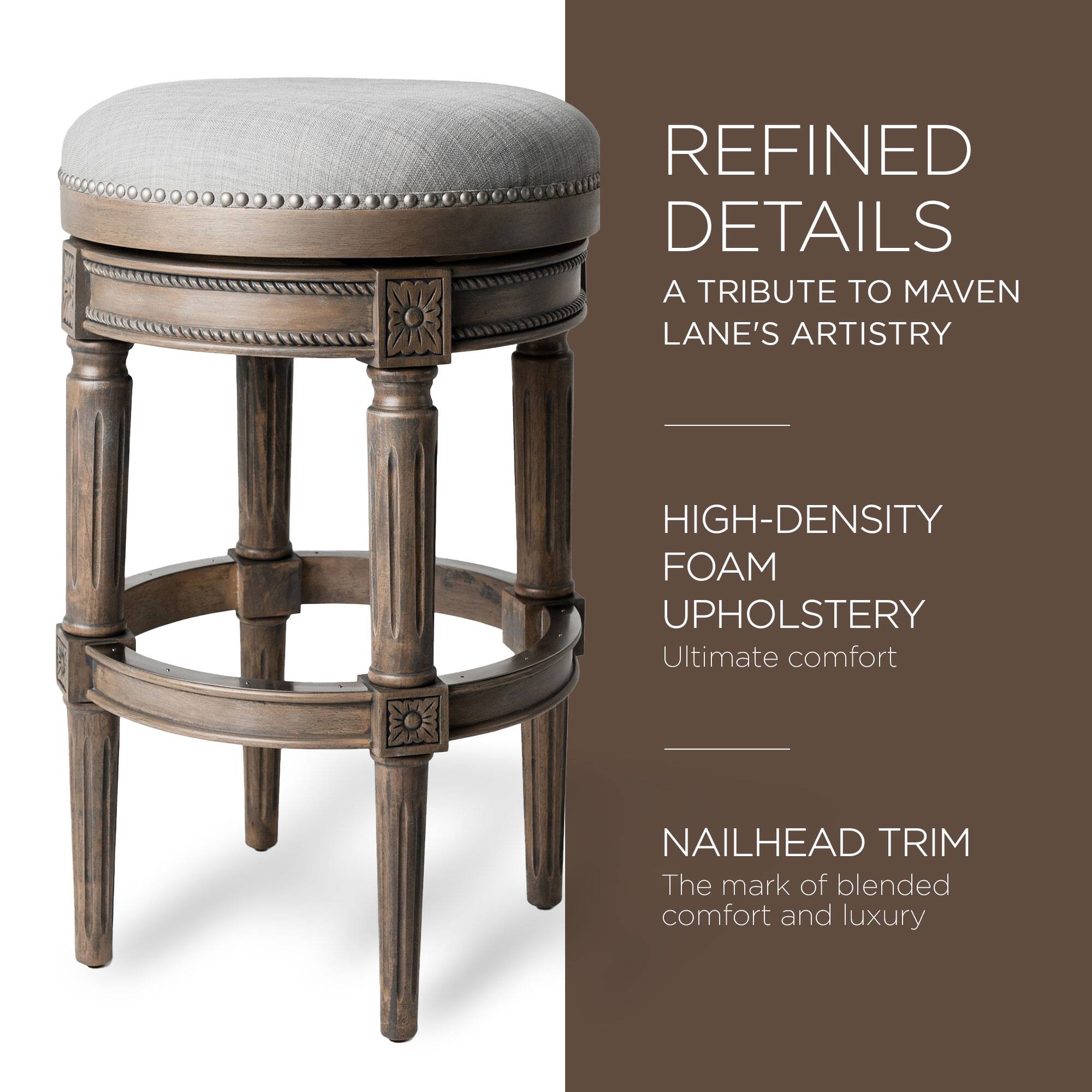 REFINED DETAILS  
A TRIBUTE TO MAVEN LANE'S ARTISTRY  

HIGH-DENSITY FOAM UPHOLSTERY  
Ultimate comfort  

NAILHEAD TRIM  
The mark of blended comfort and luxury