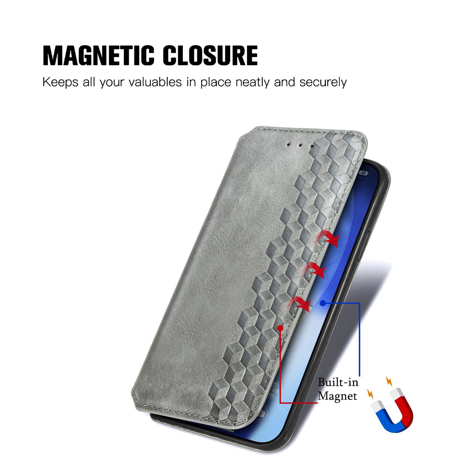 MAGNETIC CLOSURE  
Keeps all your valuables in place neatly and securely  
2 Built-in Magnet