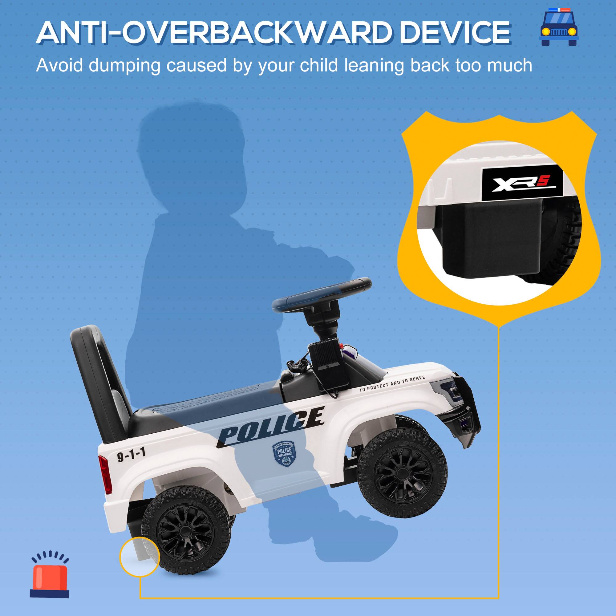 ANTI-OVERBACKWARD DEVICE  
Avoid dumping caused by your child leaning back too much  

9-1-1  
POLICE  
TO PROTECT AND TO SERVE  

XR5
