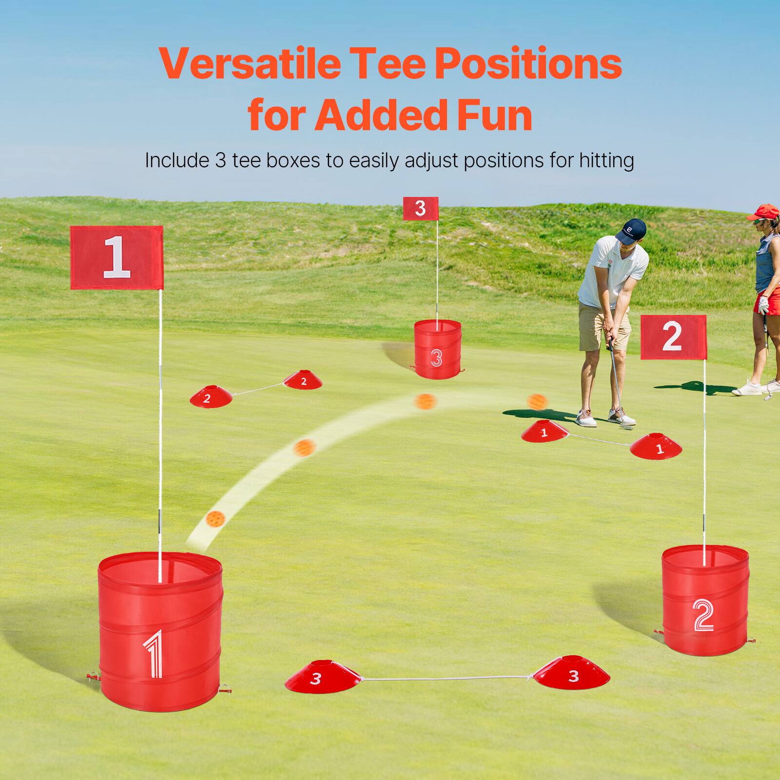 Versatile Tee Positions for Added Fun

Include 3 tee boxes to easily adjust positions for hitting

1 2 3

1 2 3

1 2 3