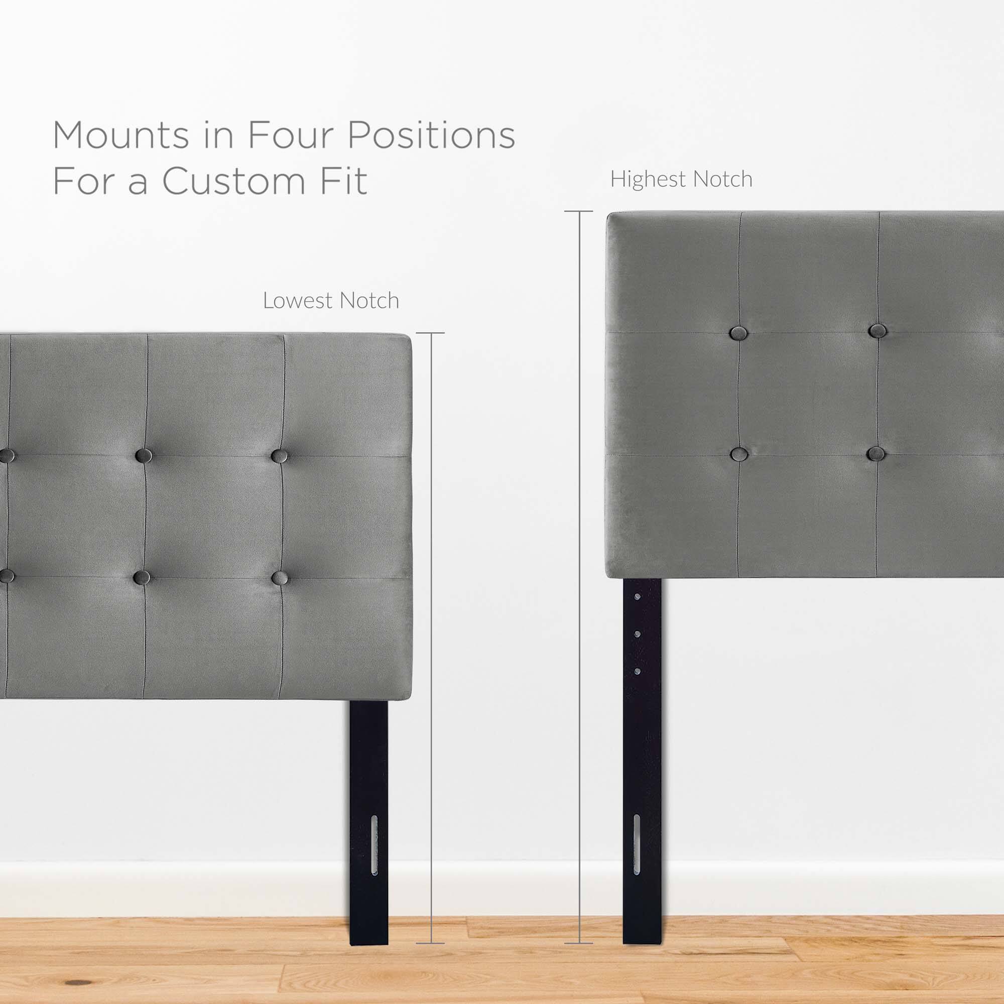Mounts in Four Positions  
For a Custom Fit  

Lowest Notch  

Highest Notch