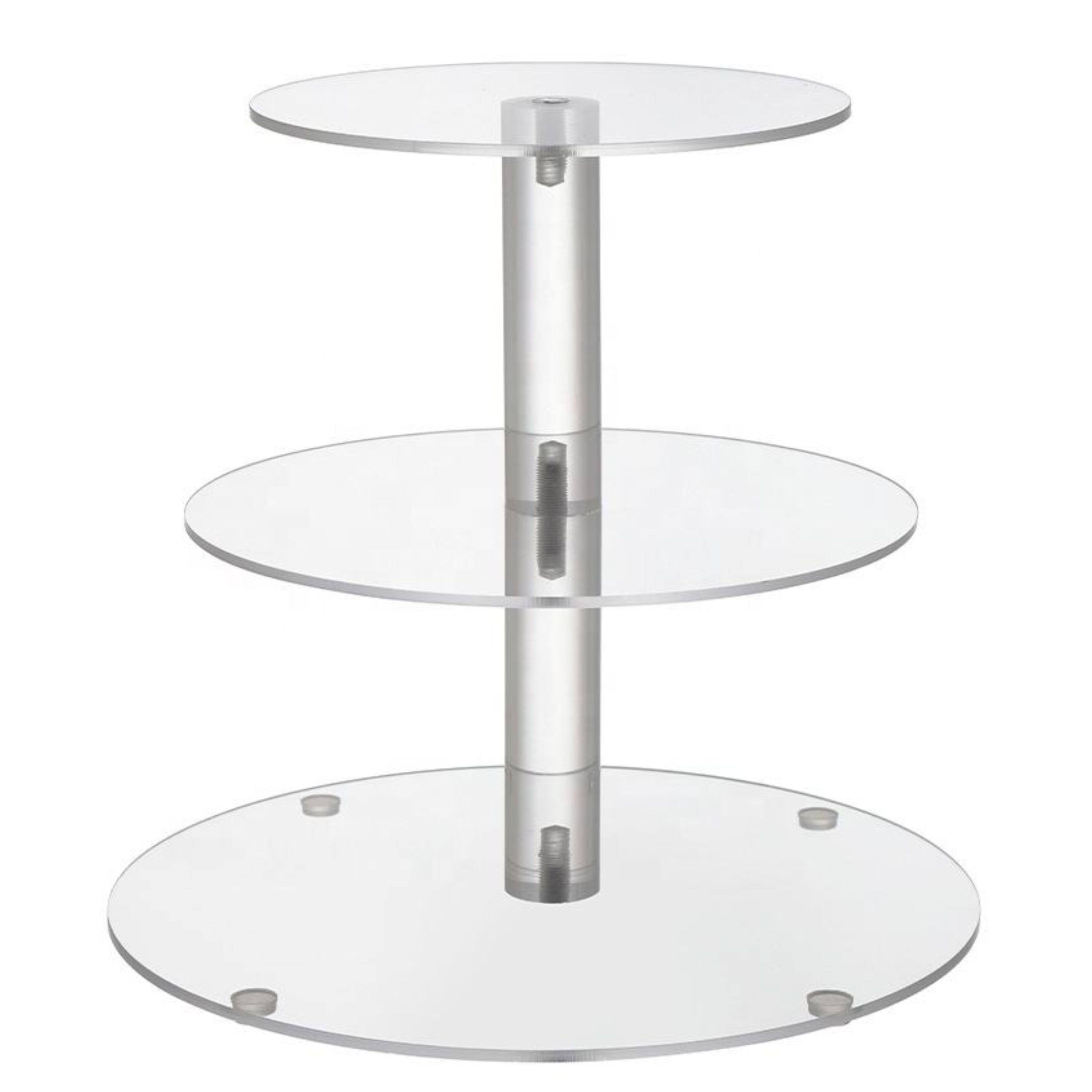 Front. Kitcheniva - Acrylic 3 Tier Dessert Cupcake Stand - Clear.