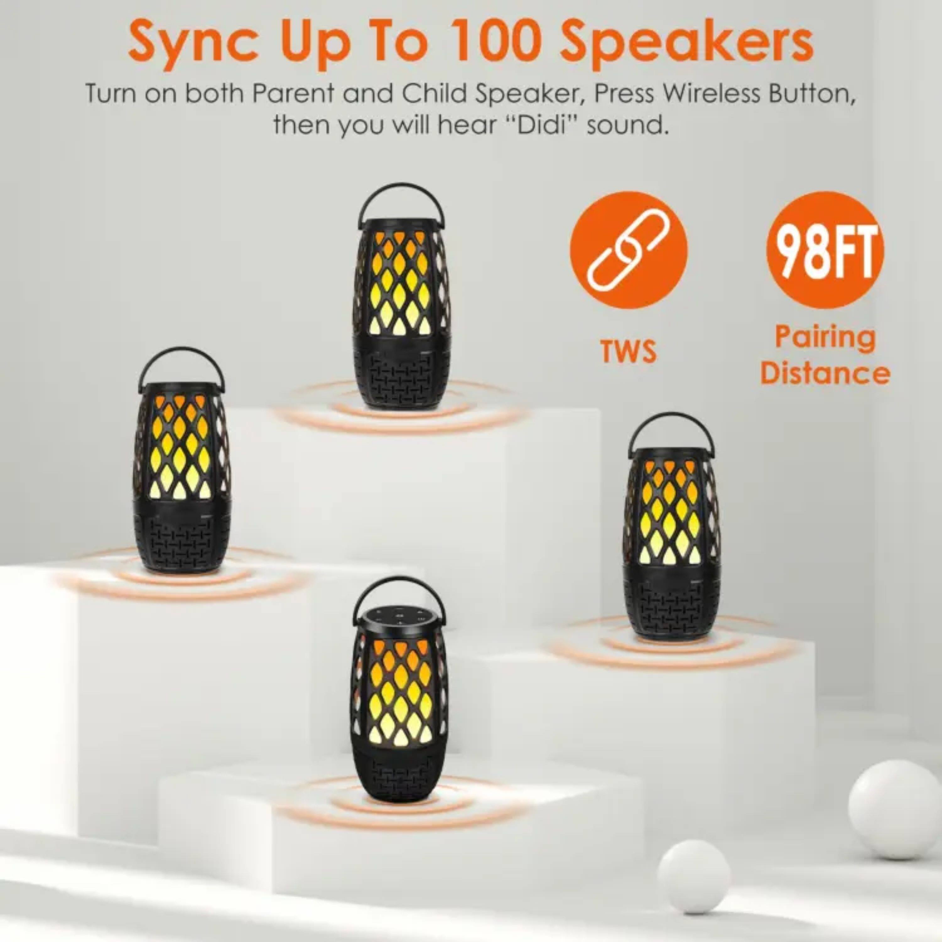 Sync Up To 100 Speakers

Turn on both Parent and Child Speaker, Press Wireless Button, then you will hear "Didi" sound.

TWS

98FT Pairing Distance