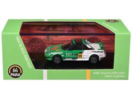 1985 Toyota MR2 MK1 AW11 #09 "Fujifilm" 1/64 Diecast Model Car by Paragon Models - Green And White