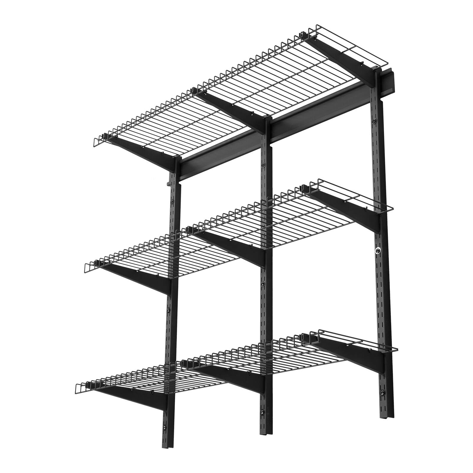 VEVOR - 3-Tier Heavy Duty Wall Garage Shelving, 0.9 x 3 ft Steel Wall Mounted Shelving Unit, 11 x 36 Inch Per Shelf - Black