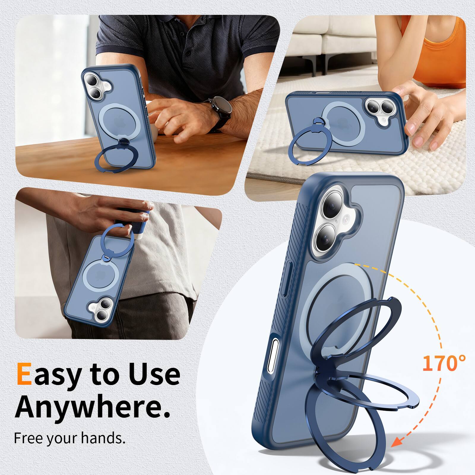 Easy to Use Anywhere.  
Free your hands.  
170°