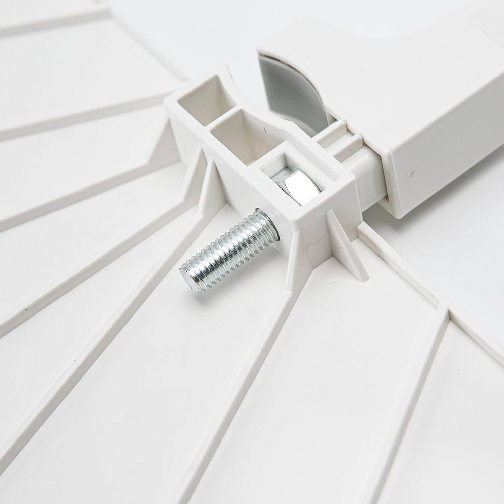 Left. MOSZAR LLC - Microphone Tray Holder – White Clip-On Clamp, 8.7"x6.5" Desk & Tripod Mount.