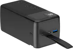 Energizer - Ultimate Lithium 50,000 mAh 30W Power Delivery 3-Port USB-C Universal Portable Battery Charger/Power Bank w/ LCD Display - Black - Front_Zoom