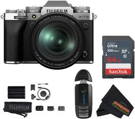 Bundle - Fujifilm - X-T5 Mirrorless Camera with XF 16-80mm f/4 R OIS WR Lens - Silver