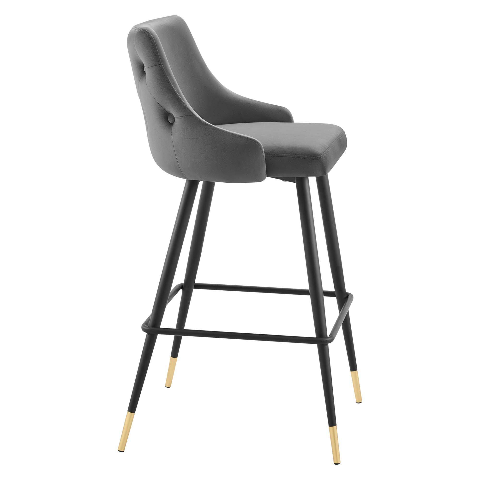 Alt View 1. Modway - Adorn Performance Velvet Bar Stool by Modway - Gray.