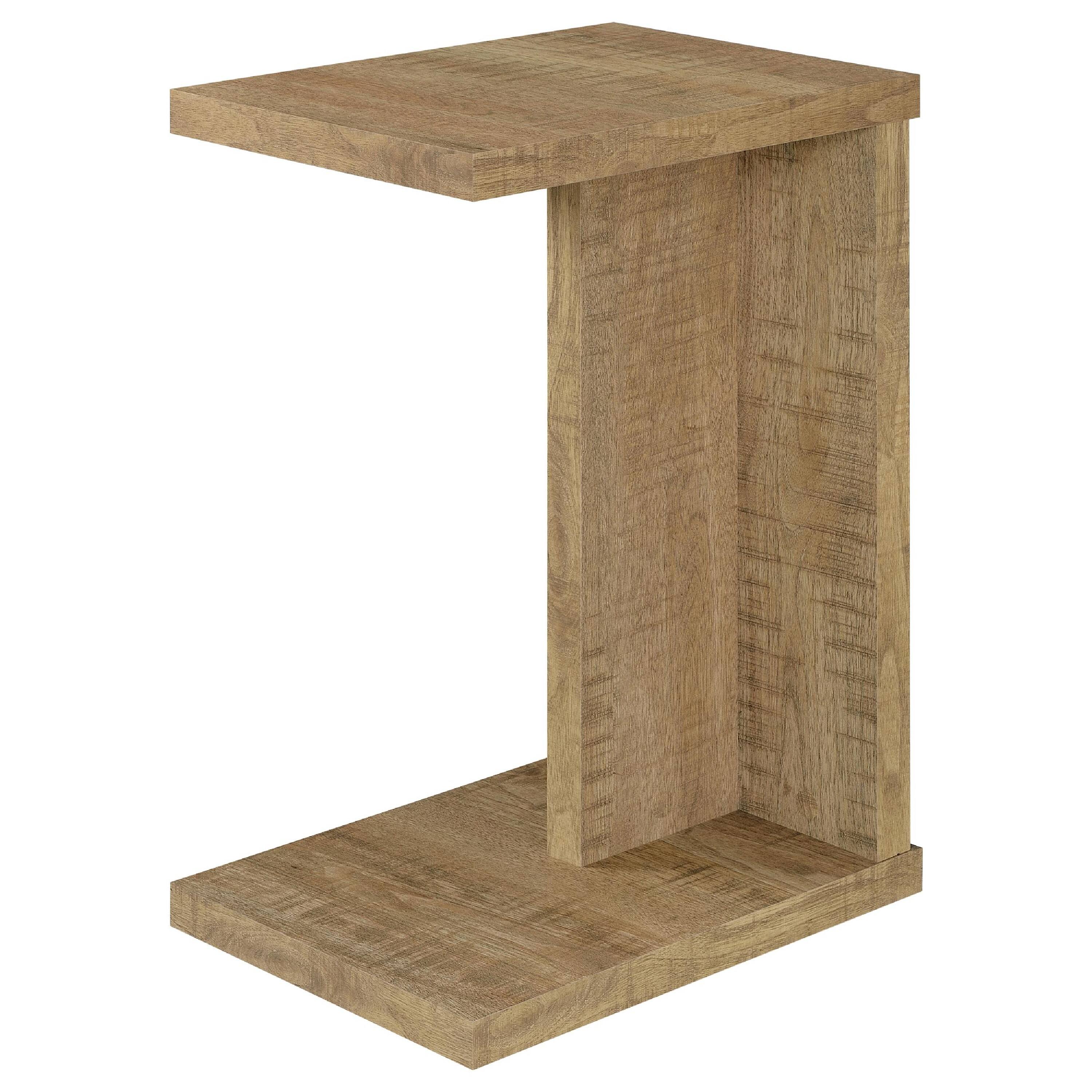 Alt View 4. Manhattan Lane - Owea Sofa Side Table, C Shaped, Rectangular, Wood 16 Inch - Mango Brown.