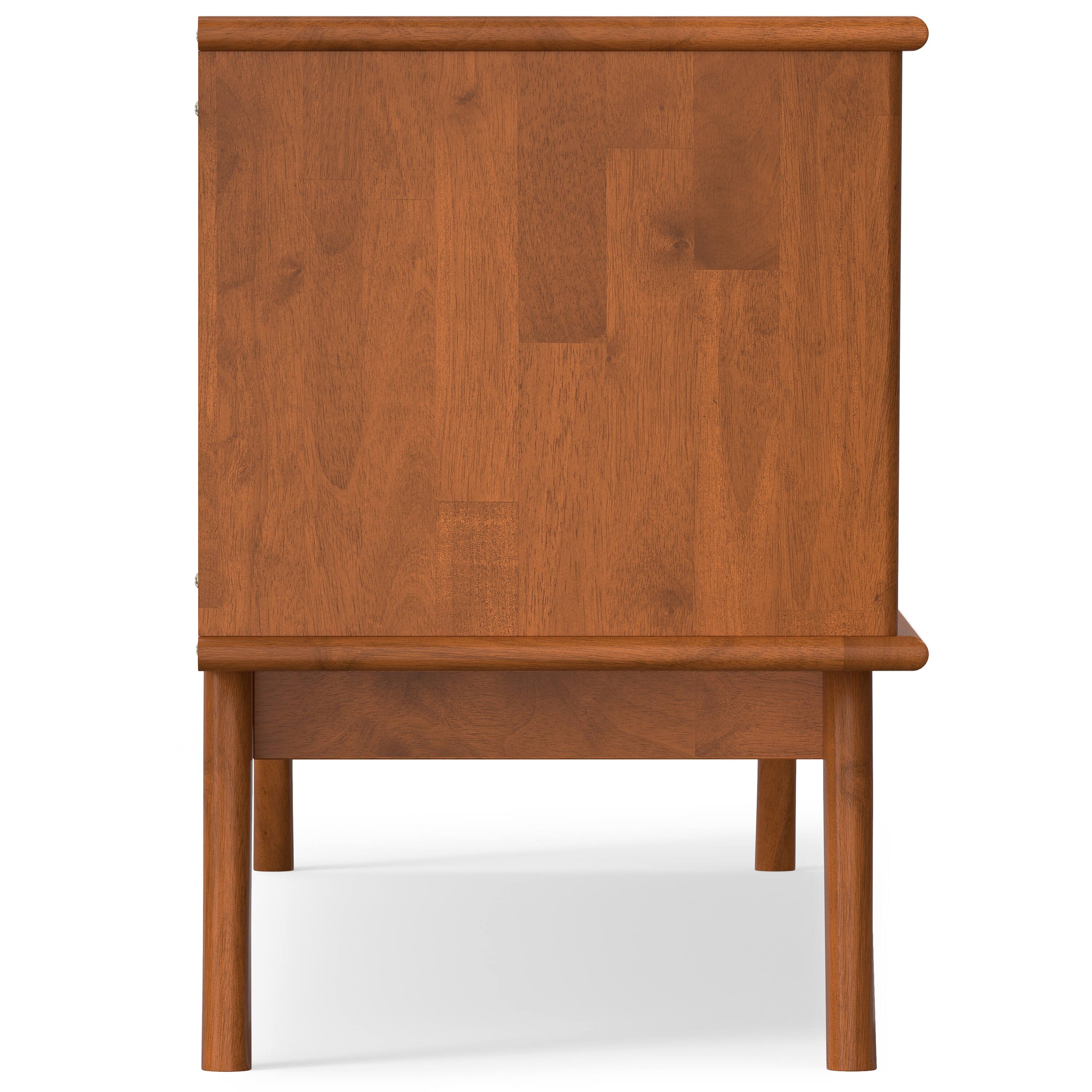 Alt View 6. Simpli Home - Draper SOLID HARDWOOD Mid Century 72 inch TV Stand in Teak Brown For TVs up to 80 inches - Teak Brown.