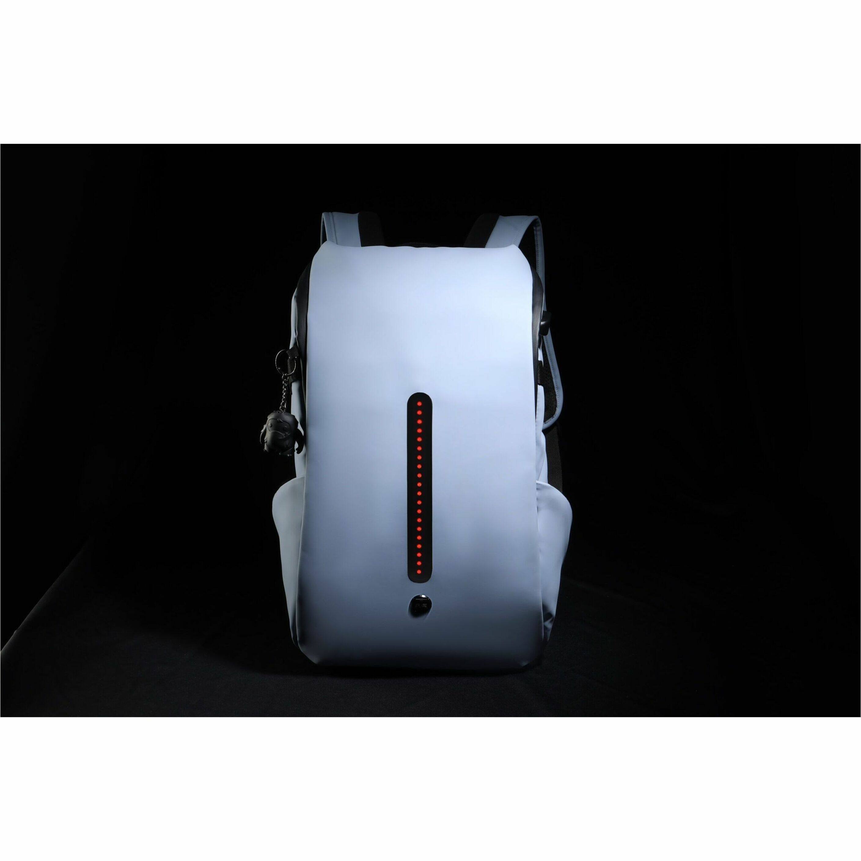 Alt View 26. Swissdigital Design - LAMONE L LED TSA-Friendly Water-Resistant Backpack With USB Charging Port  RFID Protection and Fits Up to 16″ Laptop - Light Blue.
