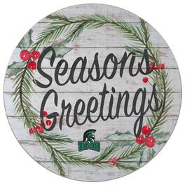 Jardine - Mount Olive Trojans 20'' x 20'' Season's Greetings Circle - White