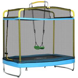 Qaba - Trampoline for Kids, 6.9' Kids Trampoline with Net - Light Blue