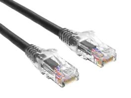 Cable Leader - Cat 6 Ethernet Cable, 24 AWG Clear Boot RJ45 Patch, Gigabit for Router, Gaming Console, PC, Server Rack - Black