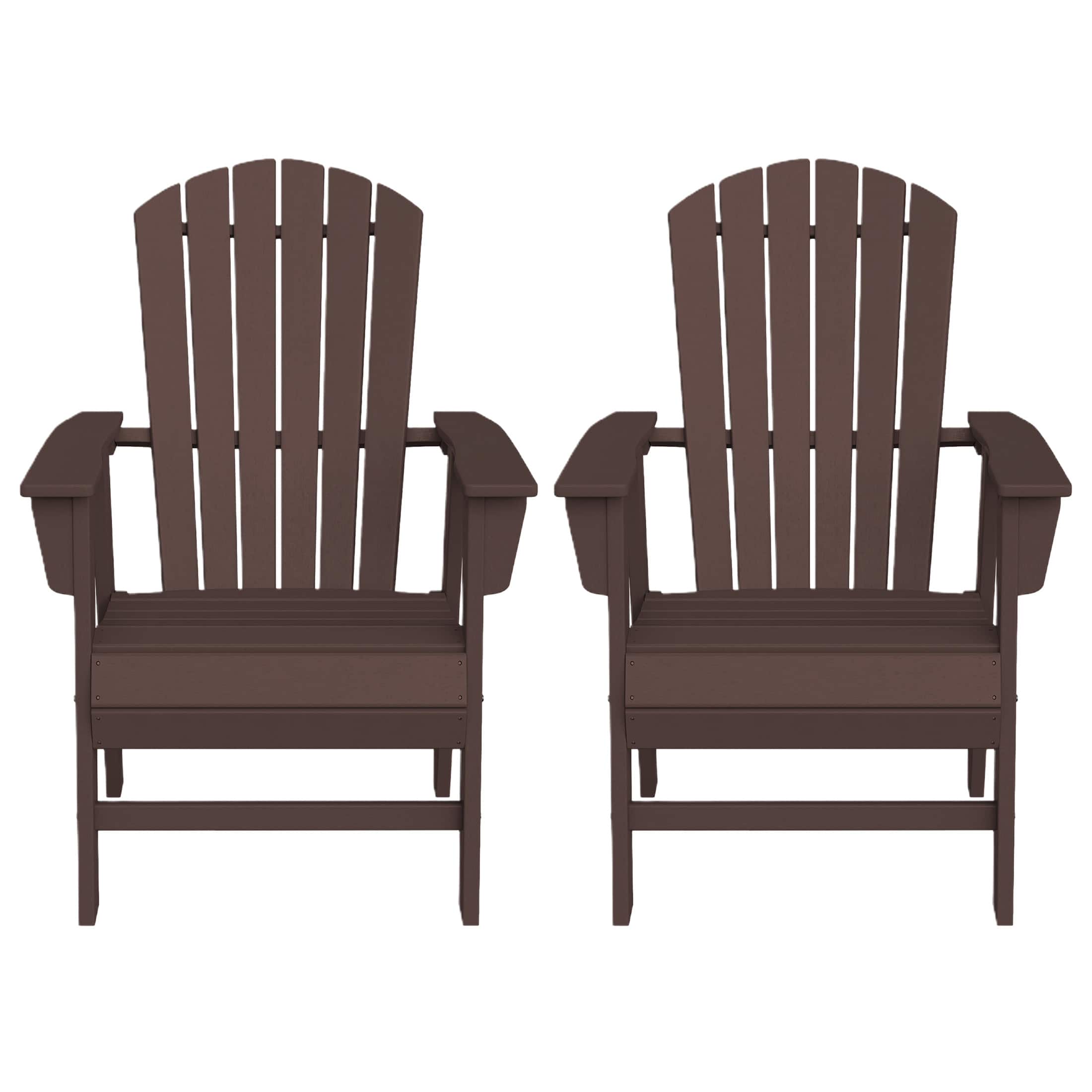 WestinTrends - Dylan HDPE Seashell Upright Adirondack Chair (Set of 2) - Dark Brown price history on PriceWatchPro