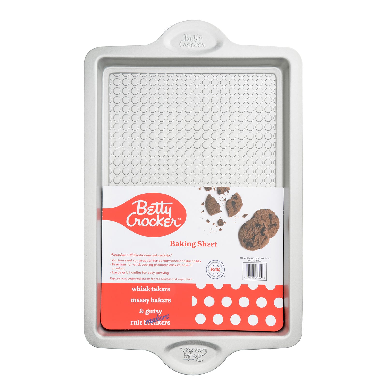 Betty Crocker - Carbon Steel 17 x 10.5 x 1 Inch Cooking Sheet - Silver
