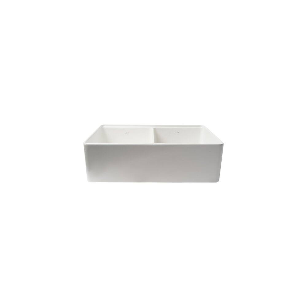 Alt View 5. Alfi - ALFI brand White 33 x 20 Workstation Double Bowl Step Rim Fireclay Farm Sink - White.