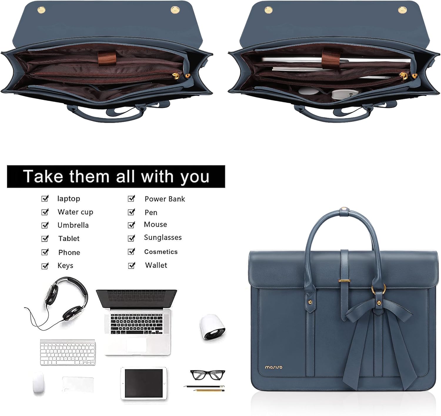 Take them all with you

- Laptop
- Power Bank
- Water cup
- Pen
- Umbrella
- Mouse
- Tablet
- Sunglasses
- Phone
- Cosmetics
- Keys
- Wallet