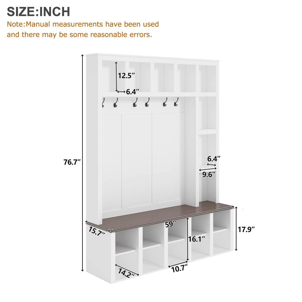 SIZE: INCH  
Note: Manual measurements have been used and there may be some reasonable errors.  
12.5"  
6.4"  
76.7"  
6.4"  
9.6"  
15.7"  
59"  
16.1"  
17.9"  
14.2"  
10.7"