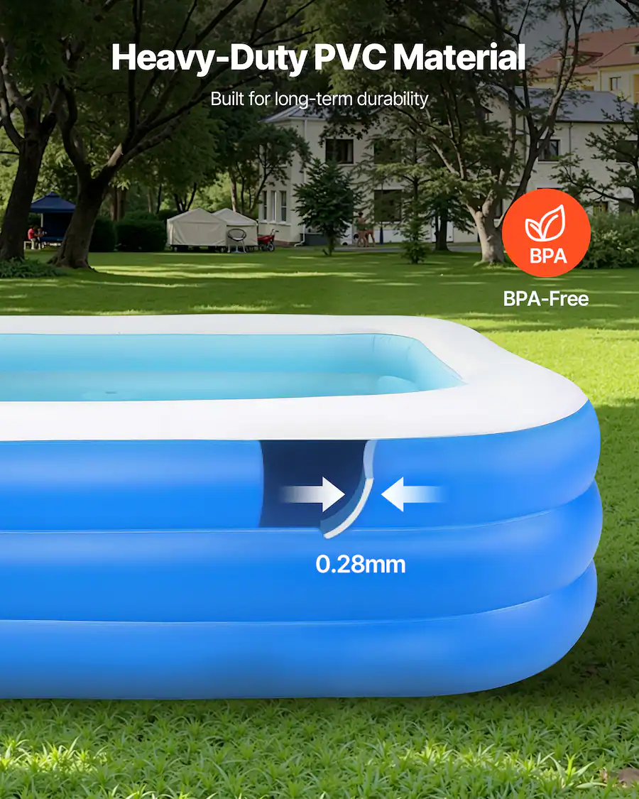 20ft Inflatable Pool VEVOR Inflatable Pool, 118 x 67 x 20 inch Large Blow Up Swimming Pool ...