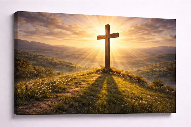 Front. FC Design - Large Canvas 24x36" Frameless Golden Color Faith Horizon Art Painting Home Wall Décor - MultiColor.