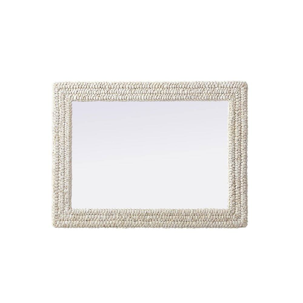 Alt View 4. Elegant Decor - Rectangle Cornhusk Mirror 27x36 in Linen White - Linen White.
