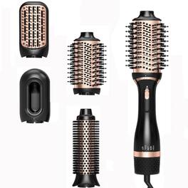 NICEBAY - Hair Dryer Brush, Oval Brush Head Hot Air Brush Styler & Volumizer with Ionic Technology, NTC Smart Temp Control - Gold